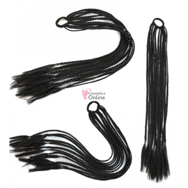 Coada de par afro impletita  Premium de 60 cm simpla, set 12 bucati Brunet 1#UB